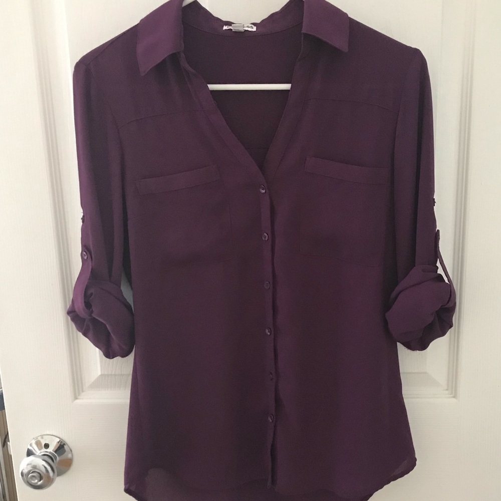Purple button up shirt